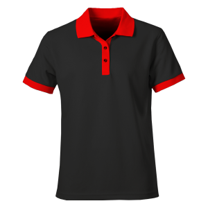 Black/Red Plain Polo Shirt – Unisex