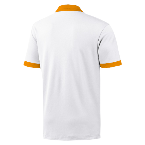 White/Brown Plain Polo Shirt – Unisex - Image 2