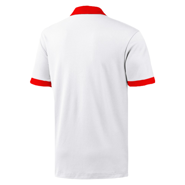 White/Red Plain Polo Shirt – Unisex - Image 2