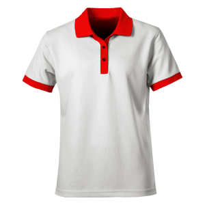 White/Red Plain Polo Shirt – Unisex