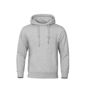 Grey Branded Plain Hoodie - Fleece